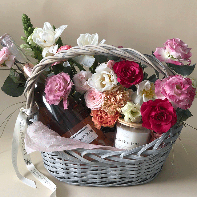 Цветы в корзине "Rose" №0114